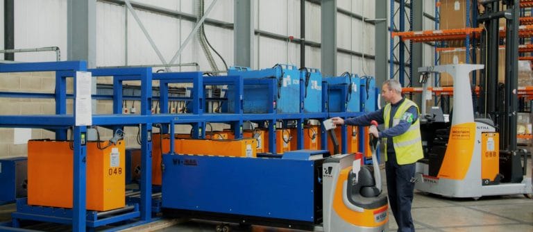 A charging guide for a Lithium-Ion forklift
