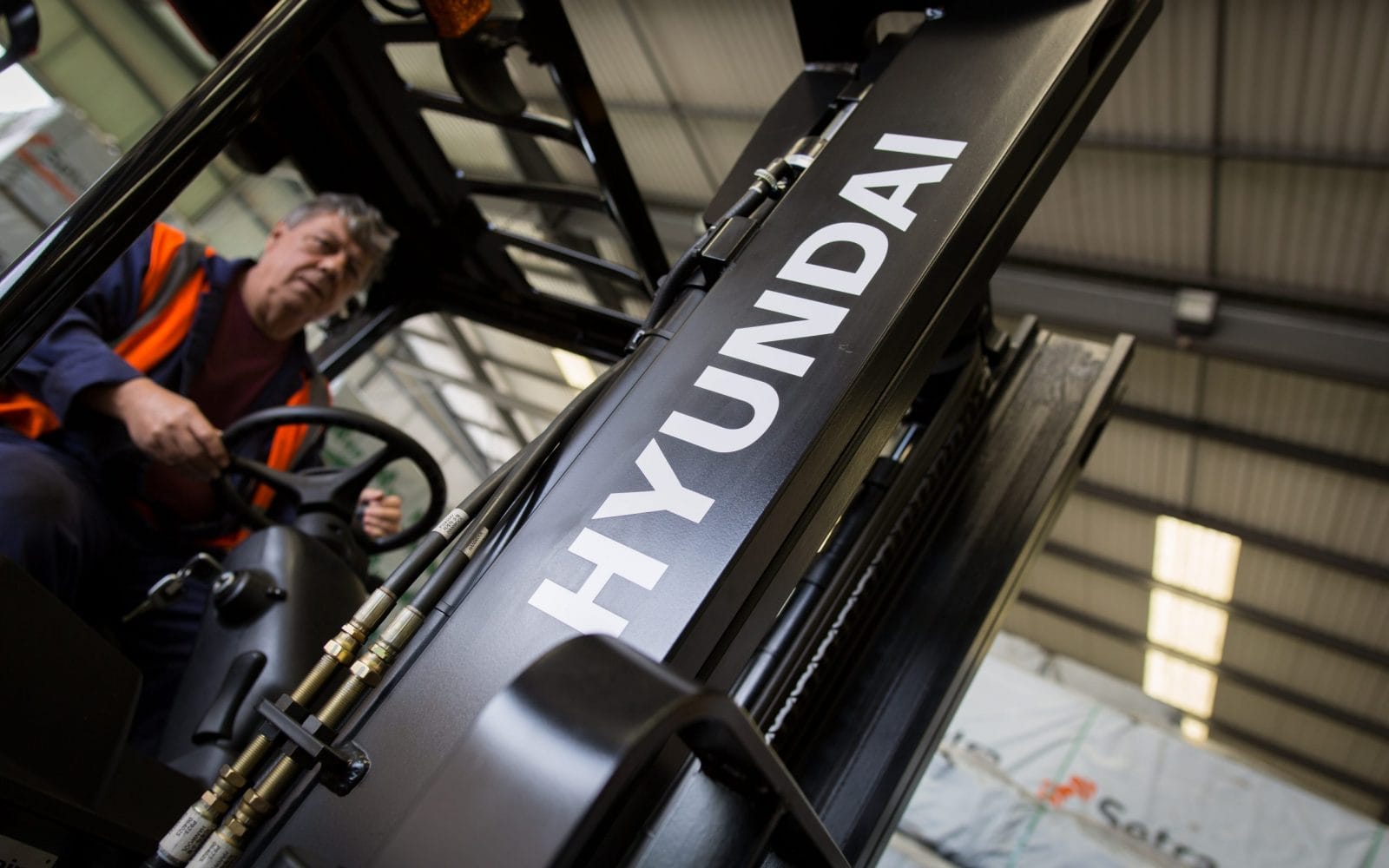 Operator training being delivered on a counterbalance forklift truck